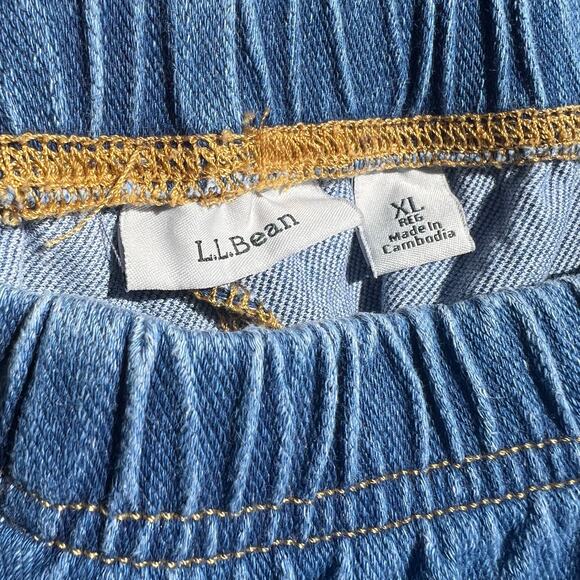 LL Bean Perfect Fit Denim Pants Women’s XL Stonewashed High Rise Tapered Elastic - Picture 7 of 16